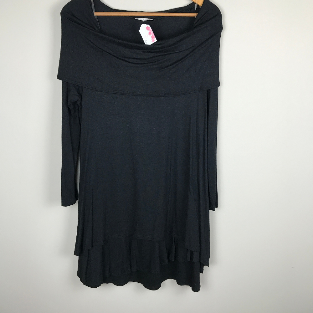 🌴 NWT Cherish LS Cowl neck Sz S black knit dress